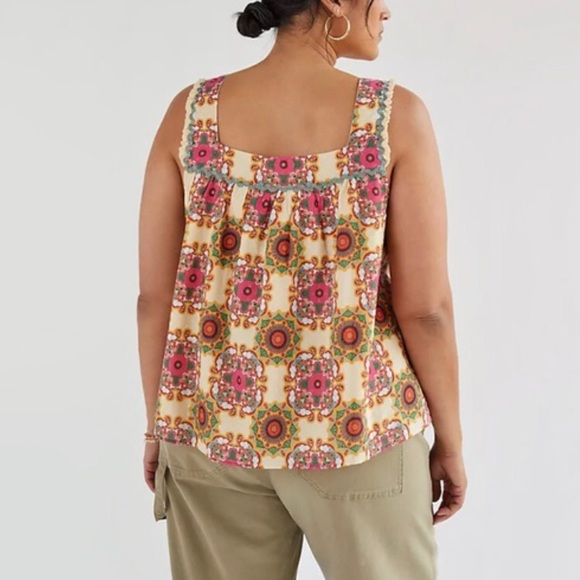 Anthropologie Let Me Be Abstract Ruffled Tank - Picture 5 of 13